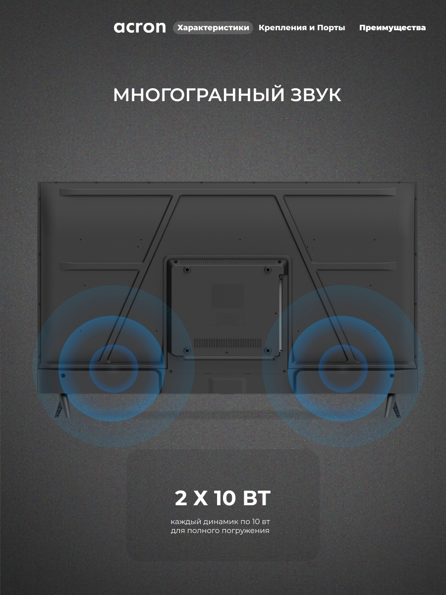 Телевизор Acron LD43M6500 109 см черный
