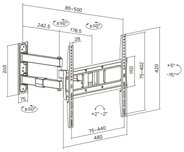 Кронштейн Brateck LPA80-443