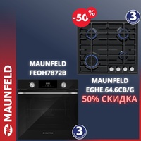 Духовой шкаф MAUNFELD FEOH7872B черный + варочная поверхность EGHE.64.6CB/G