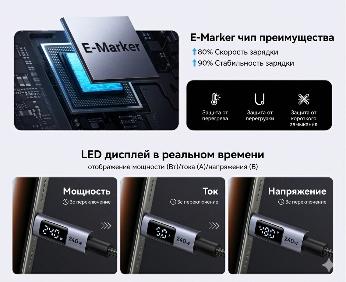 Кабель Ugreen USB TypeC (M), 2 м, L530 (65867) серый