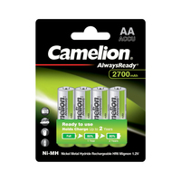 Аккумулятор Camelion AlwaysReady Ni-MH Rechargeable NH-AA2700ARBP4, 4 шт