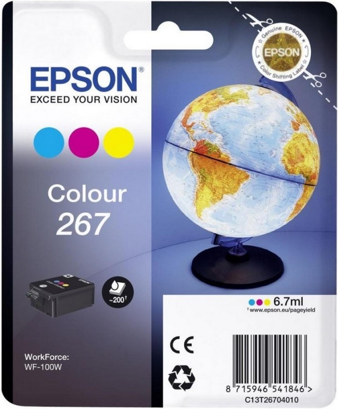 Картриджи Epson C13T26704010 Tri-colour Ink for WorkForce WF-100W многоцветный