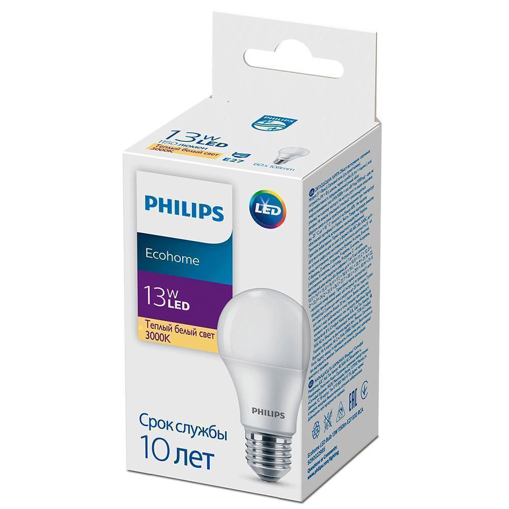 Лампа светодиодная Philips LED Ecohome Bulb, 13W, 1150lm, E27