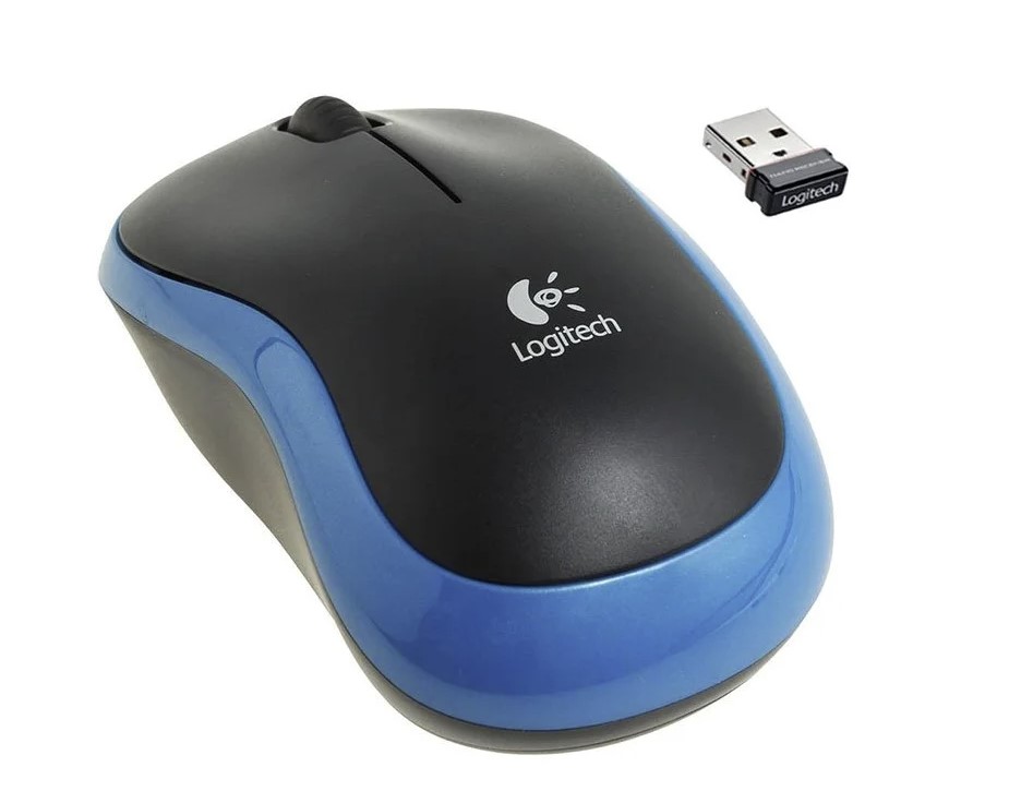 Мышь Logitech USB M 185 wireless Blue