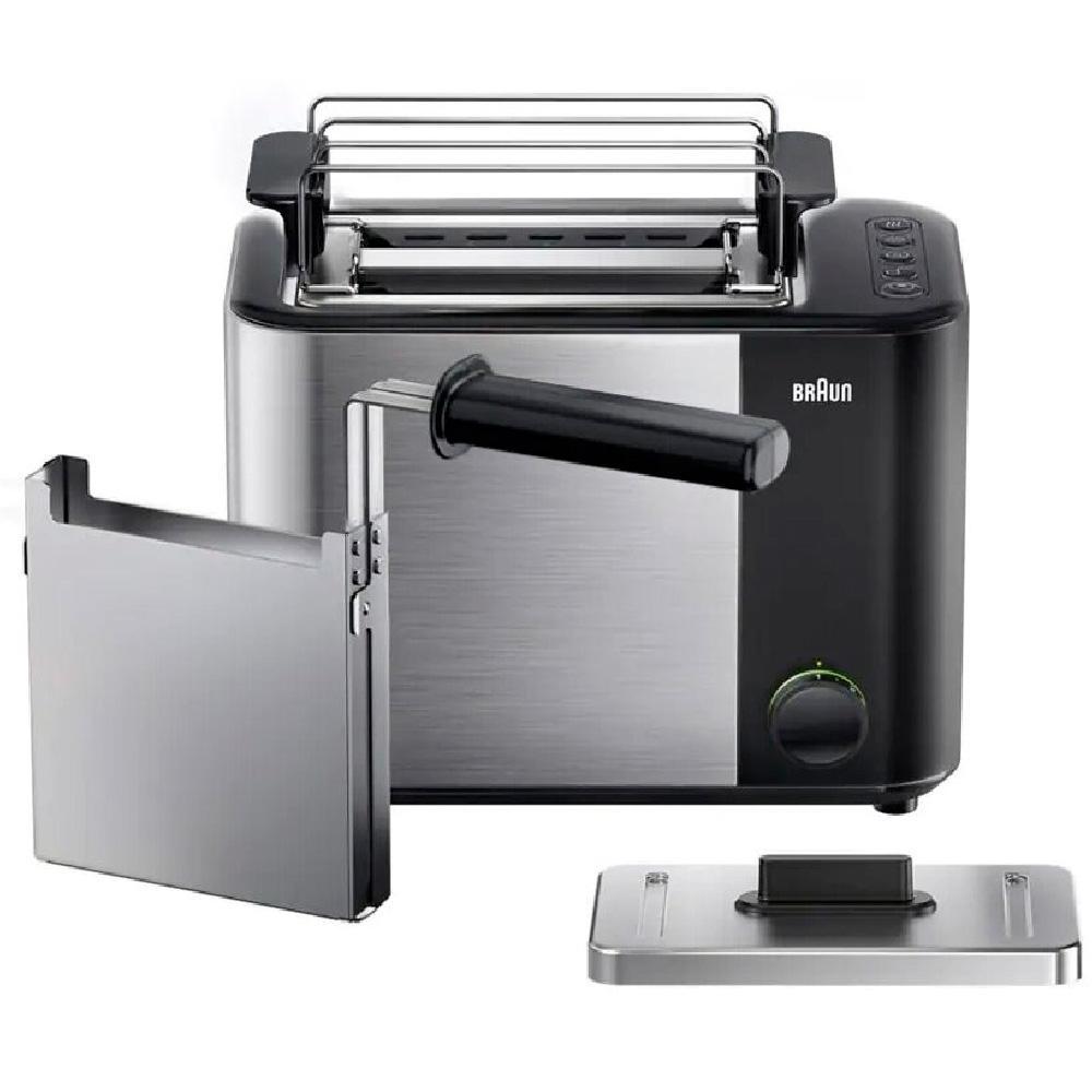 Тостер Braun HT 5015 BK серебристо-черный