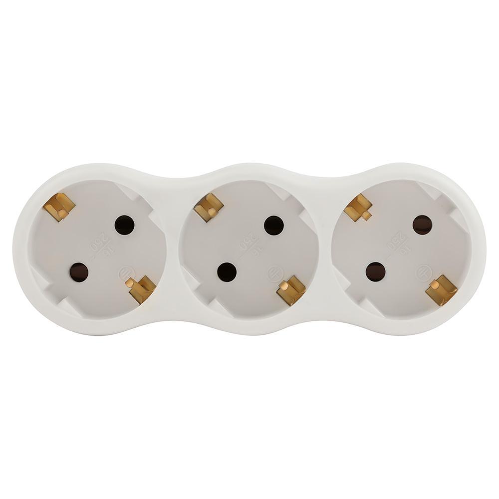 Разветвитель электрический ЭРА SPx-3e-W 3 розетки, белый