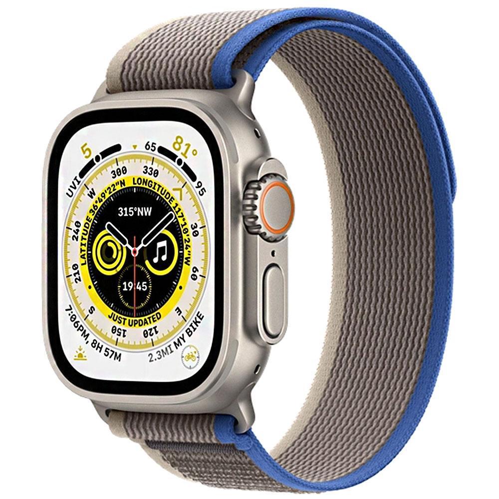 Смарт часы Apple Watch Ultra GPS + Cellular, 49mm Titanium Case with Blue/Gray Trail Loop - S/M (MNHL3GK/A)