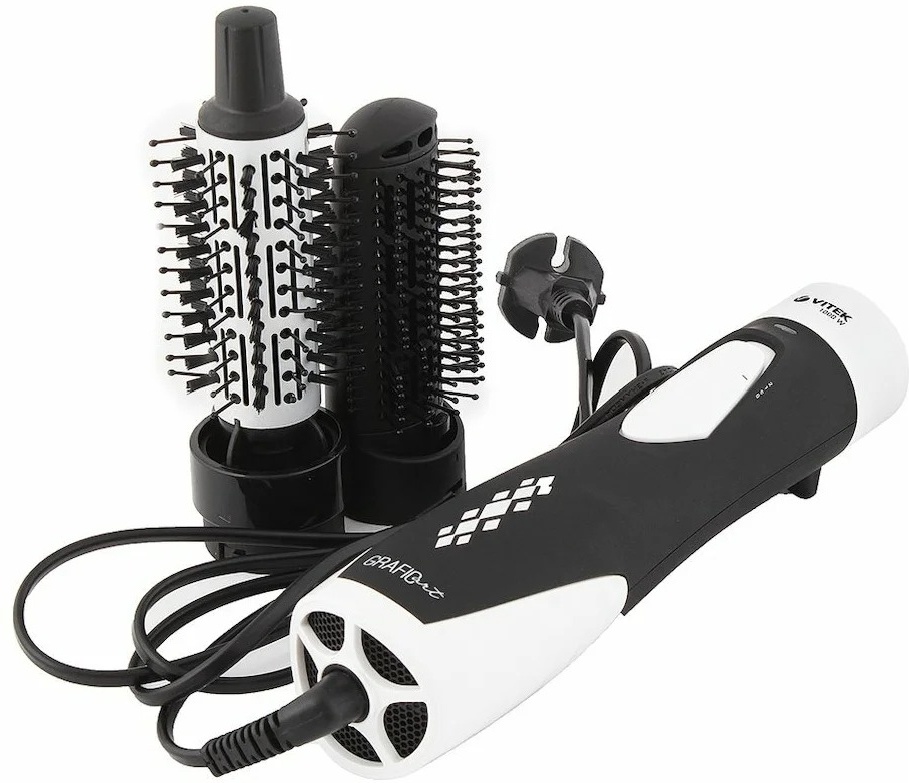 Фен-щетка Vitek VT-2510 Graphic Art, черно-белая