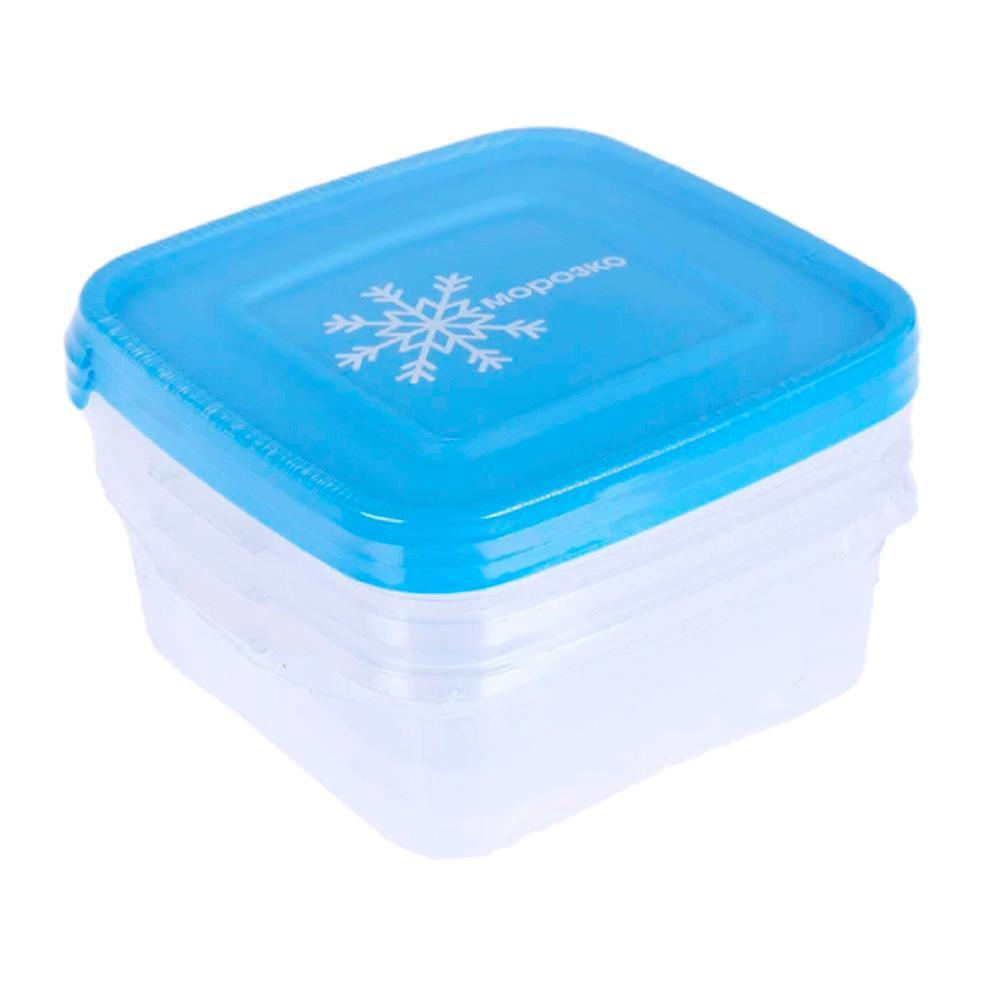 Набор контейнеров Полимербыт "Морозко" 4364036 для замораживания продуктов, квадрат, 0,7л., 3шт