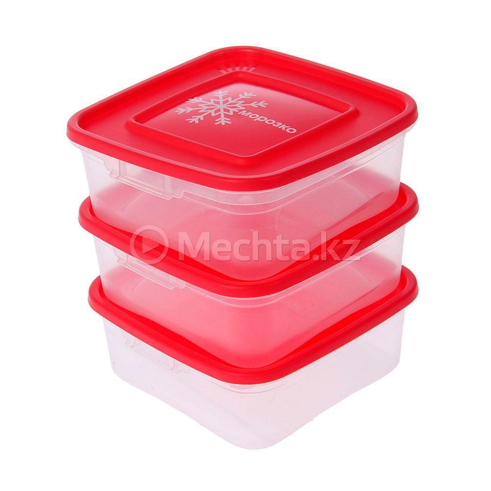 Набор контейнеров Полимербыт "Морозко" 4364036 для замораживания продуктов, квадрат, 0,7л., 3шт