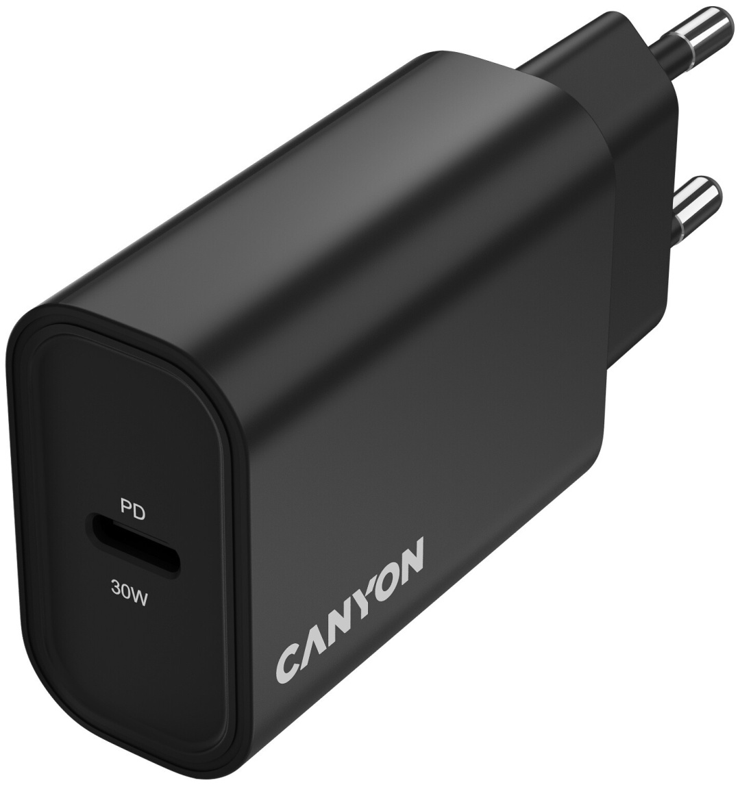 Зарядное устройство Canyon OnCharge 30CL Max CNE-CHA30CLB USB Type-C 30 Вт черный