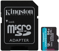 Карта памяти Kingston Canvas Go Plus, SDCG3, 64Gb