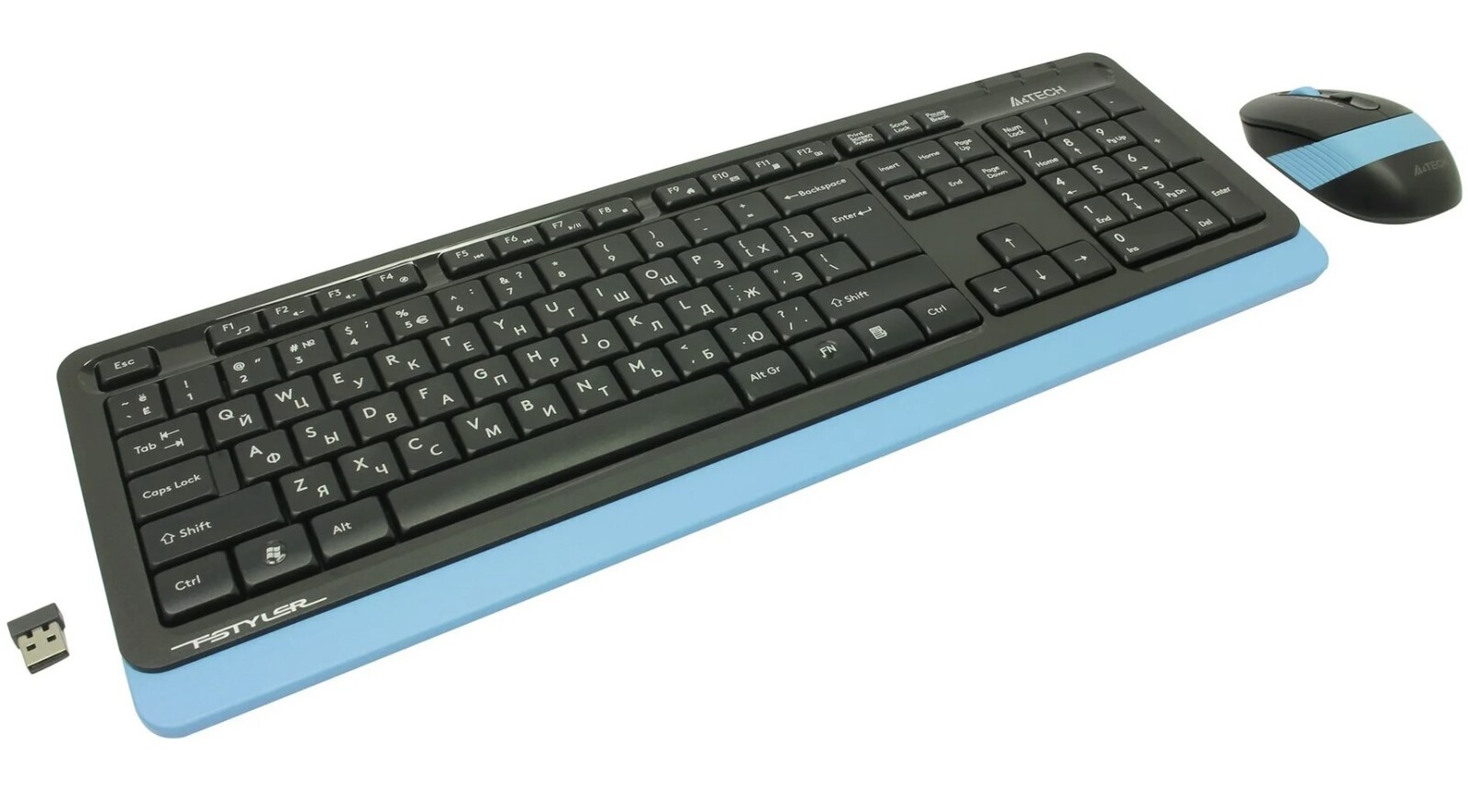 Клавиатура A4Tech FG-1010-BLUE черно-синяя, + мышь