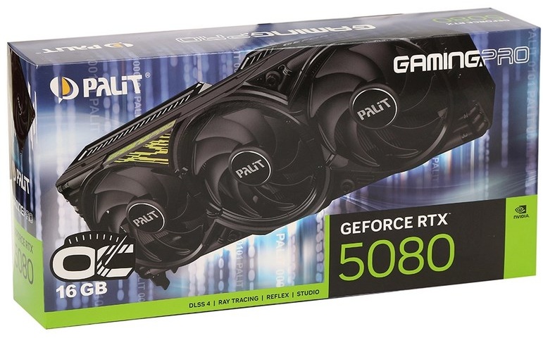 Видеокарта Palit RTX 5080 GamingPro OC (NE75080S19T2-GB2031A) 16 Гб