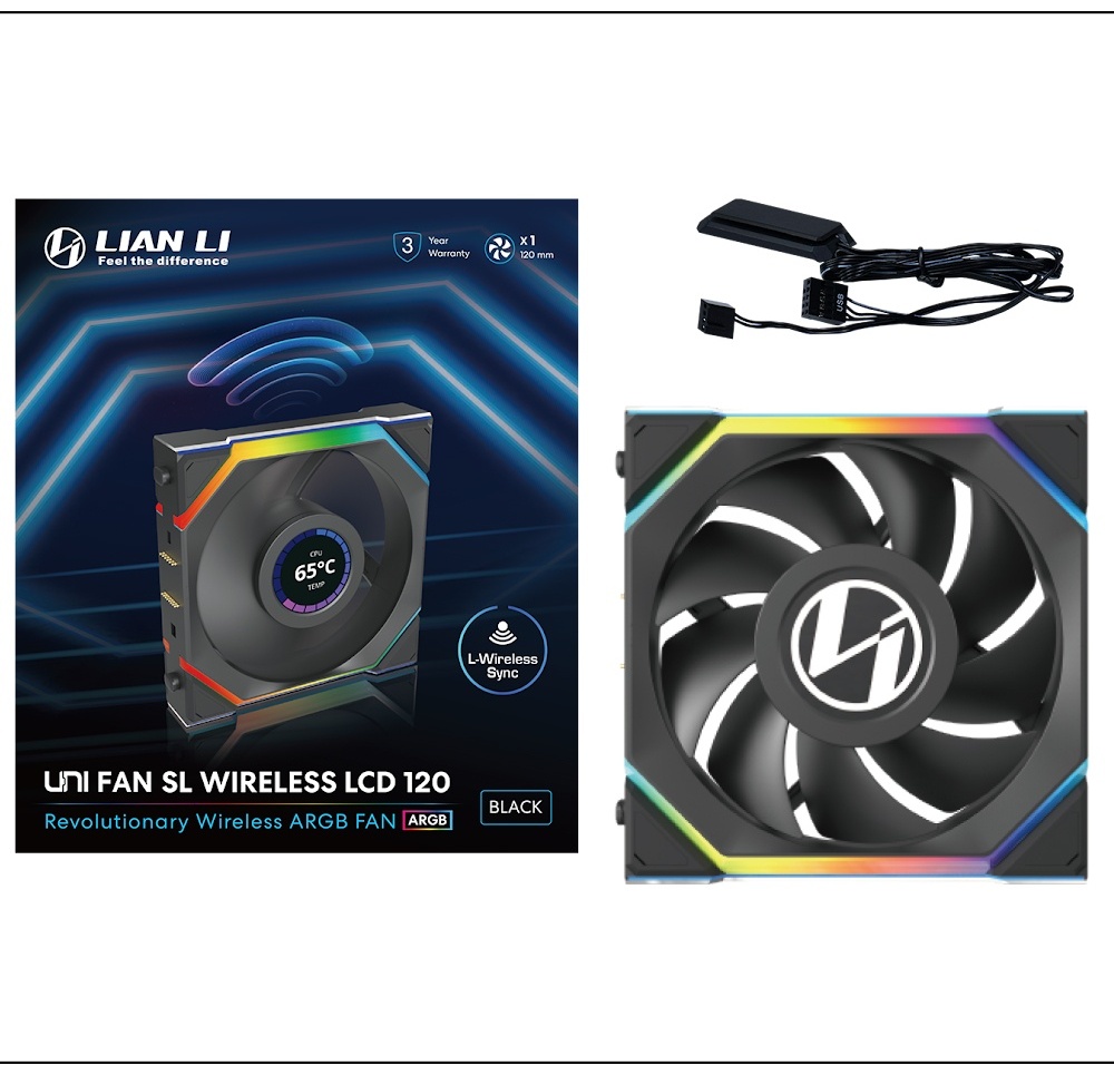 Кулер LIAN LI UNI FAN SL WIRELESS LCD 120mm No controller G99.12SLLCD1W1B.00