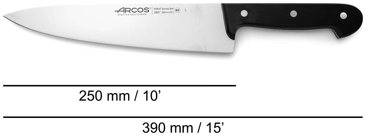 Нож поварской ARCOS 280704, лезвие: нержавеющая сталь 1 шт