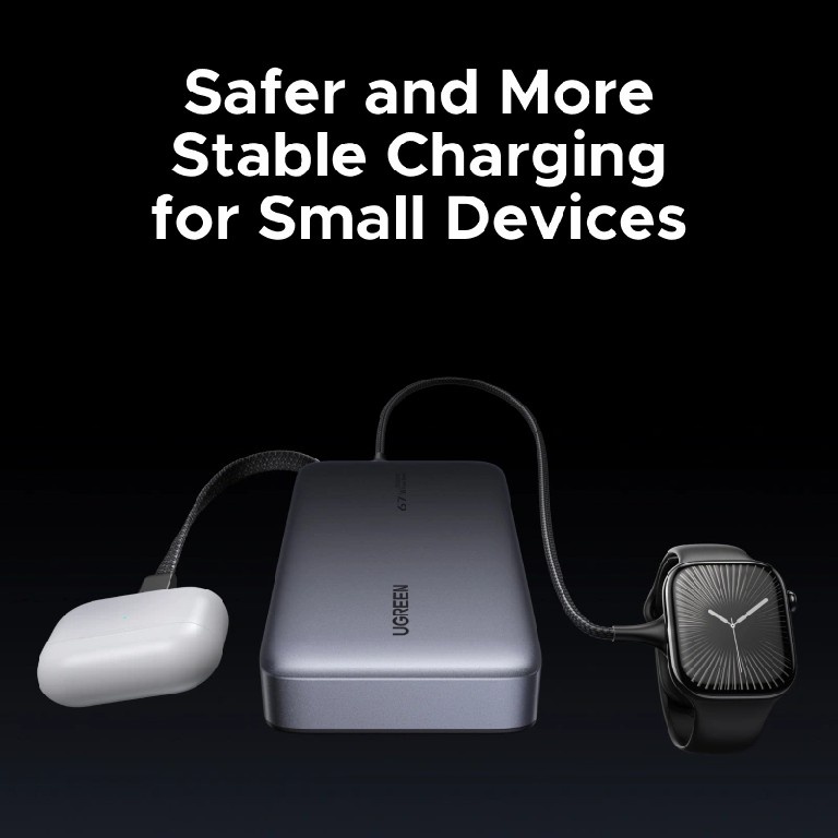 Внешний аккумулятор Ugreen PB550 20000 мАч 67 Вт темно-серый