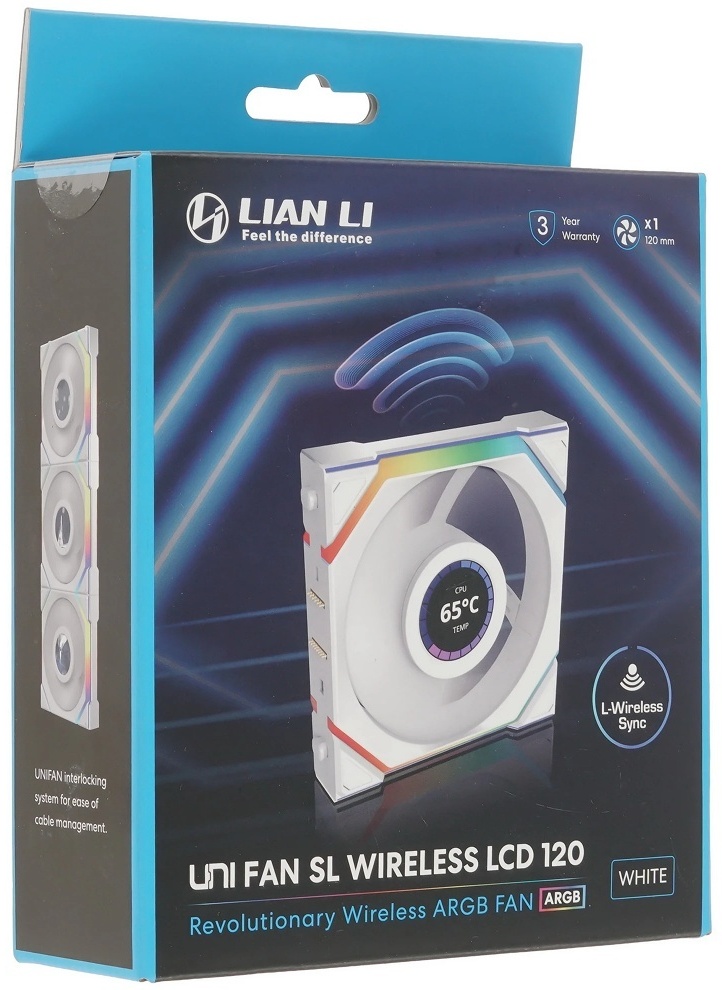Вентилятор LIAN LI UNI FAN SL Wireless LCD 120 Reverse Blade No controller G99.12SLLCD1W1W.00