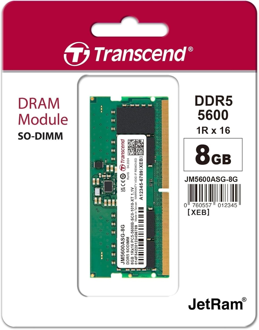 Оперативная память Transcend JM5600ASG-8G 8 Гб