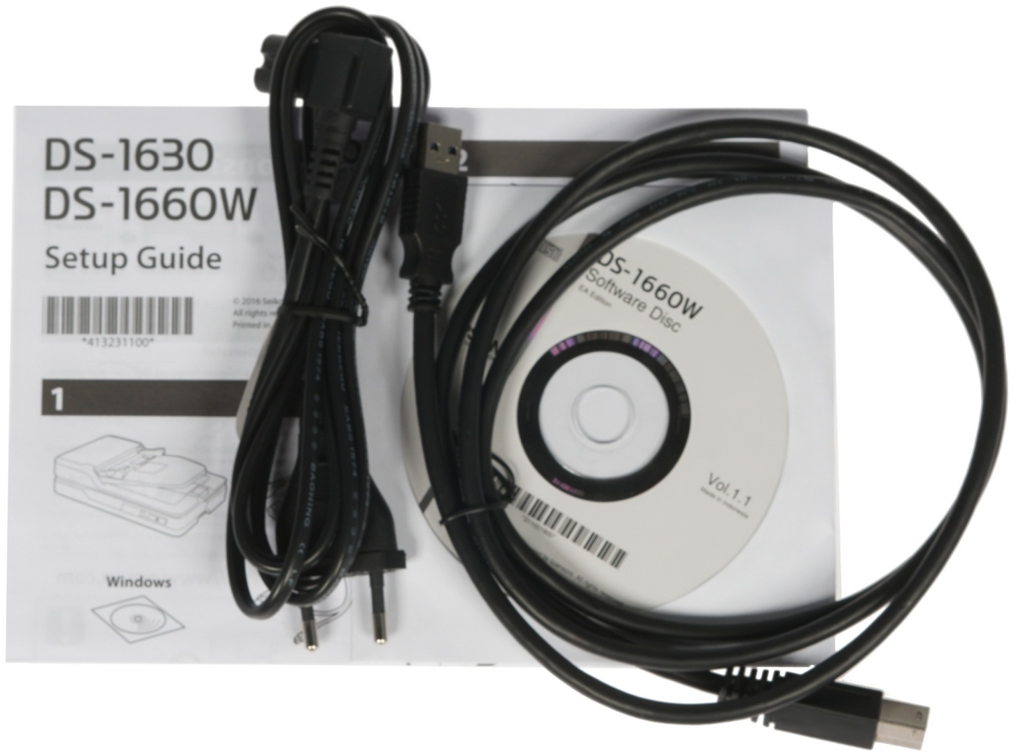 Сканер Epson WorkForce DS-1660W B11B244401 белый