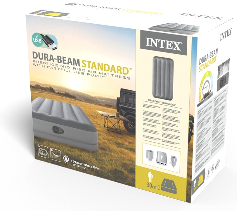 Матрас Intex 64112, 191x99x30 см, насос встроенный