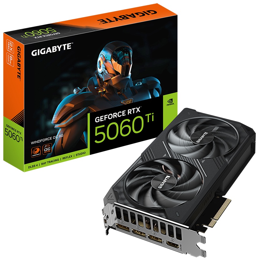 Видеокарта GIGABYTE (GV-N506TWF2OC-8GD) RTX5060Ti WINDFORCE OC 8G 8 Гб