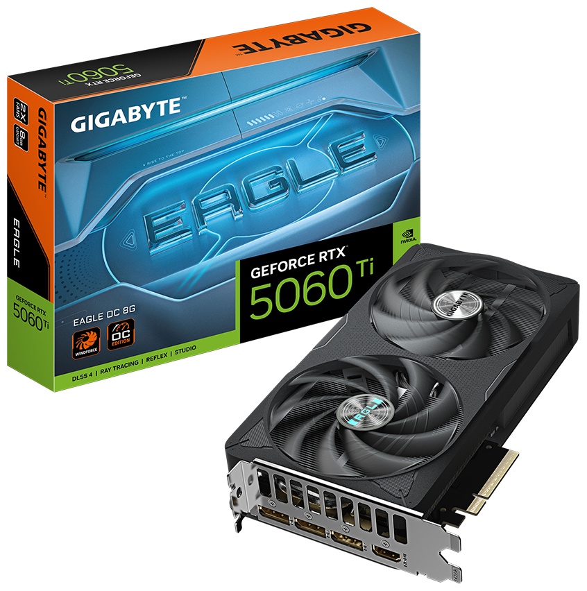 Видеокарта GIGABYTE Видеокарта Gigabyte (GV-N506TEAGLE OC-8GD) RTX5060Ti EAGLE OC 8G 8 Гб