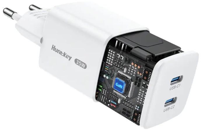 Зарядное устройство HuntKey G35 Pro USB Type-C 35 Вт белый