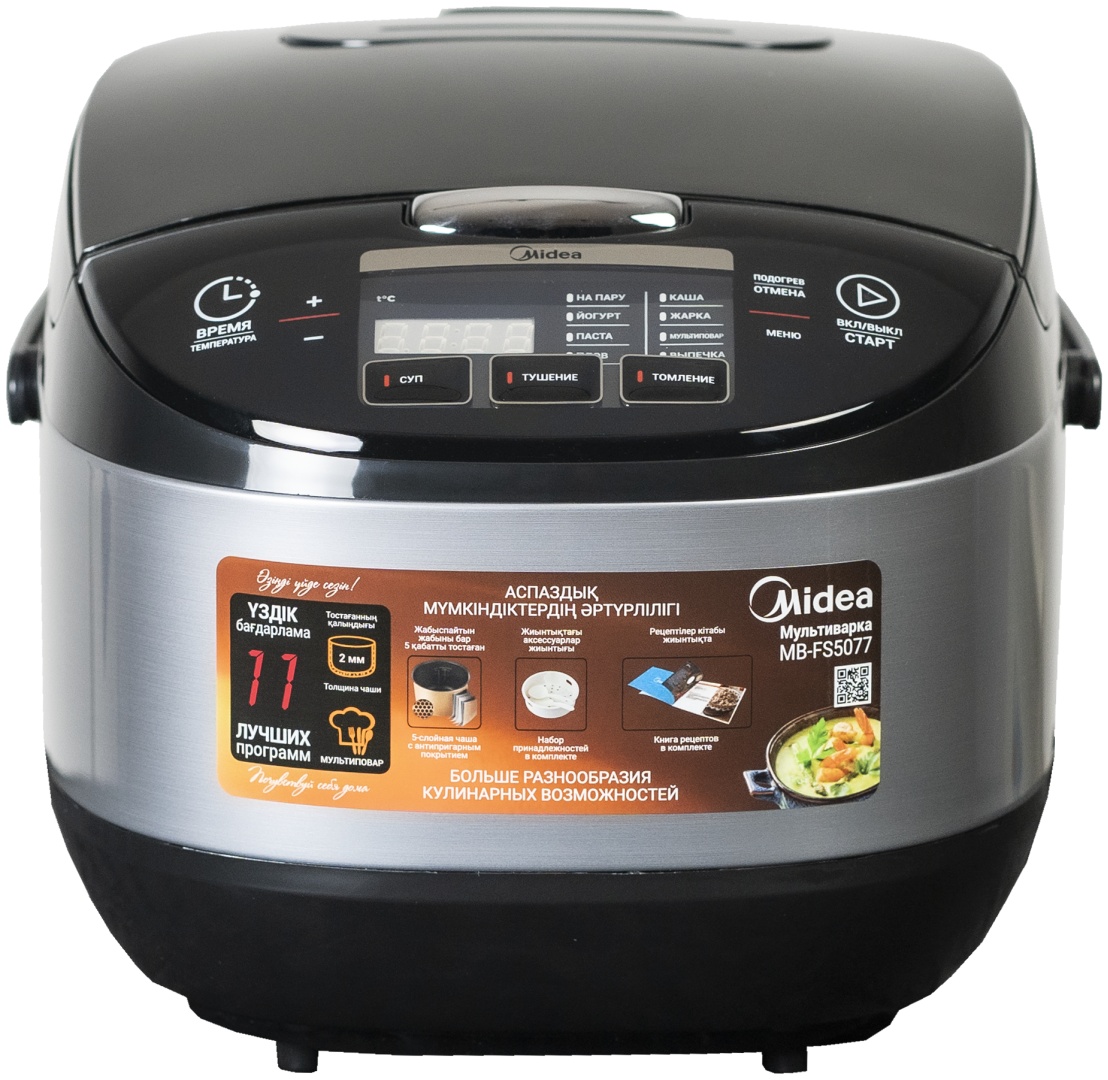 Мультиварка Midea MB-FS5077 черная, стальная