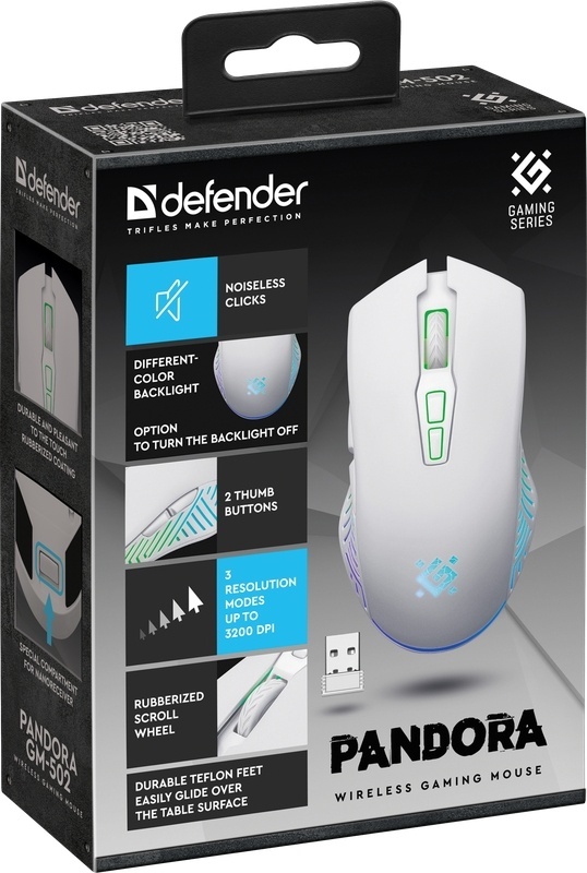 Мышь Defender Pandora GM-502 белый