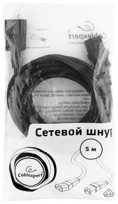 Кабель Gembird C13 - C14 PC-189-VDE-5M 5м, черный