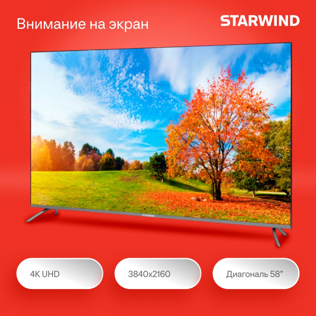 Телевизор Starwind SW-LED58UG401 147 см серебристый