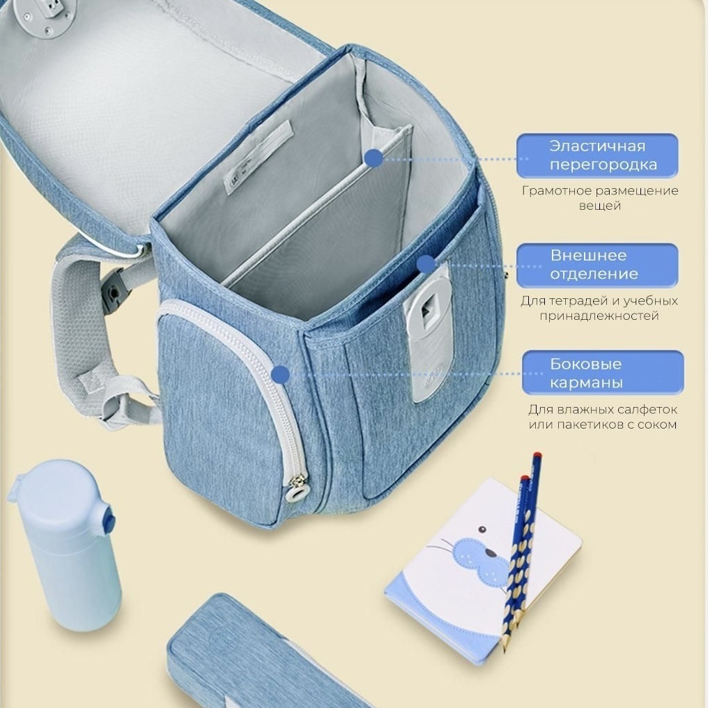 Рюкзак NinetyGo Smart School Bag 217668 серо-голубой