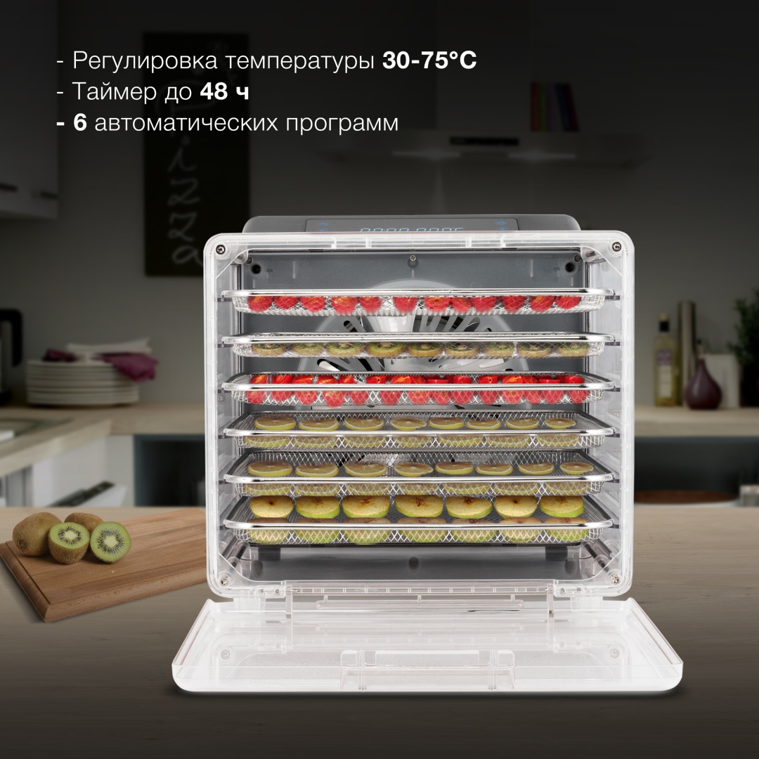 Электросушилка Hyundai HYFD-8800 прозрачный, черный