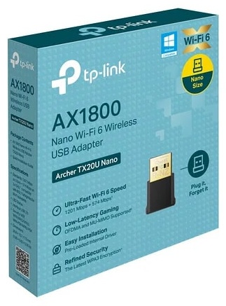 Wi-Fi адаптер TP-LINK Archer TX20U Nano, черный