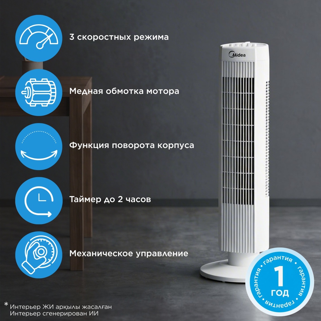Вентилятор Midea FZ10-19MA белый