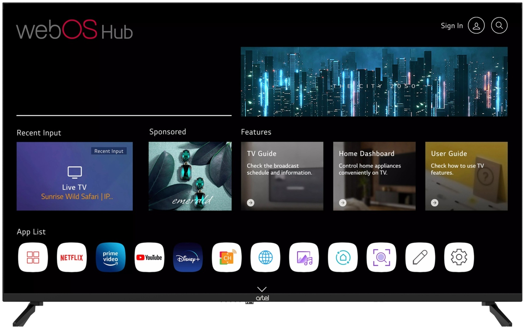 Телевизор Artel A50MQA800 127 см черный