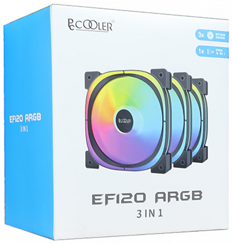 Кулер PCcooler EF120 ARGB BK 3 IN 1