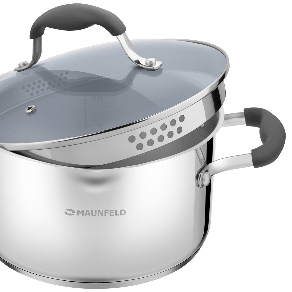 MAUNFELD кастрюля MCS31S08GR нержавеющая сталь 3.1 л
