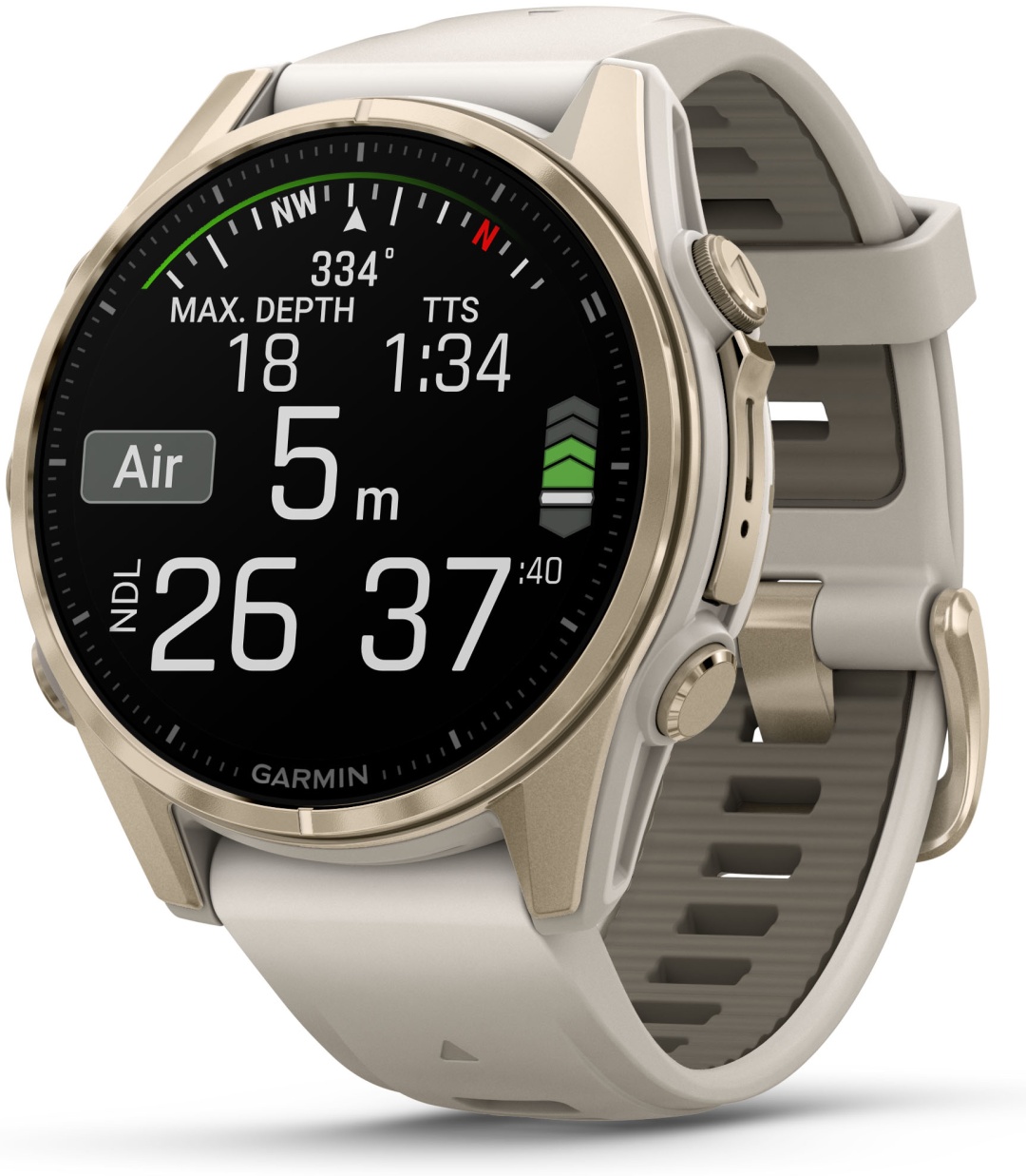Смарт-часы Garmin Fenix 8 43 мм золотистый-бежевый