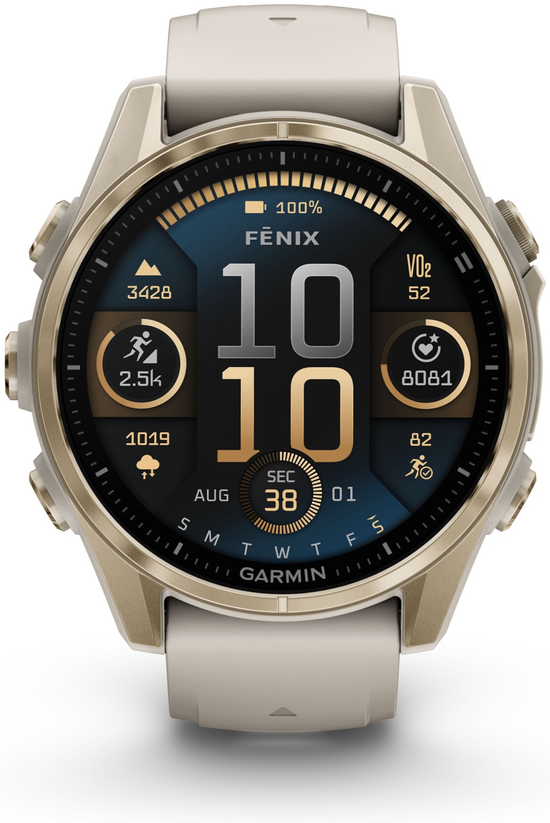 Смарт-часы Garmin Fenix 8 43 мм золотистый-бежевый