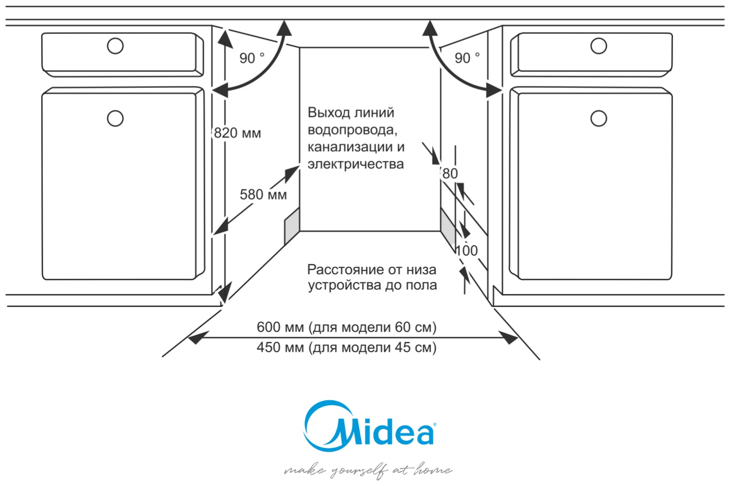 Посудомоечная машина Midea MID60S070i серый, белый