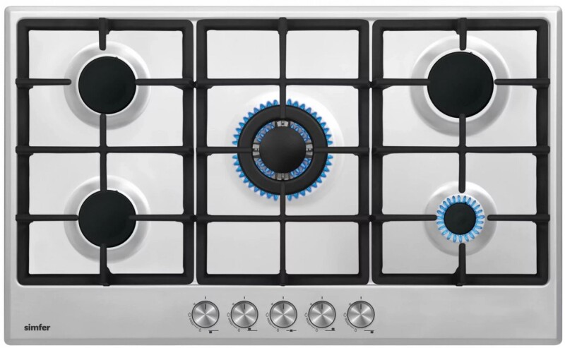Варочная поверхность Simfer H90W51M572 газовая, нержавеющая сталь