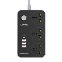 Сетевой фильтр Ldnio Universal SC3412 3 розетки 1xUSB Type-C, 3xUSB 2м