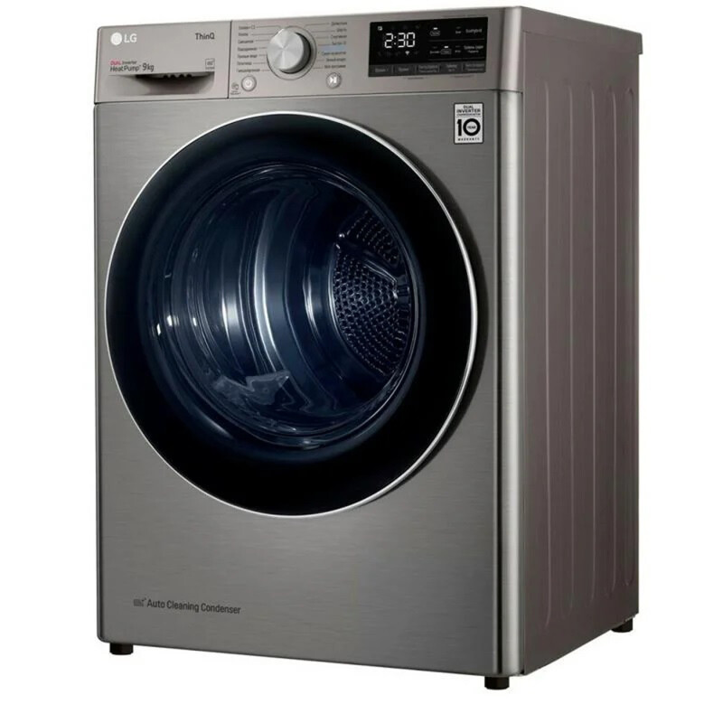 Сушильная машина LG DC90V5V9S, темно-серебристая
