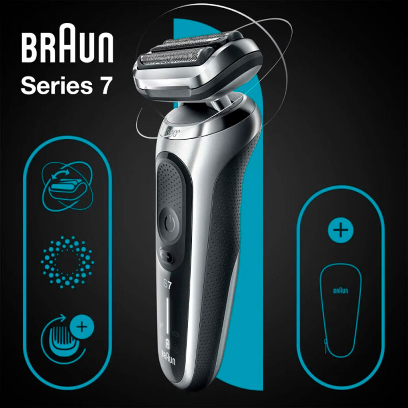 Электробритва Braun Series 7 71-S1000s с дорожным футляром, серебристая