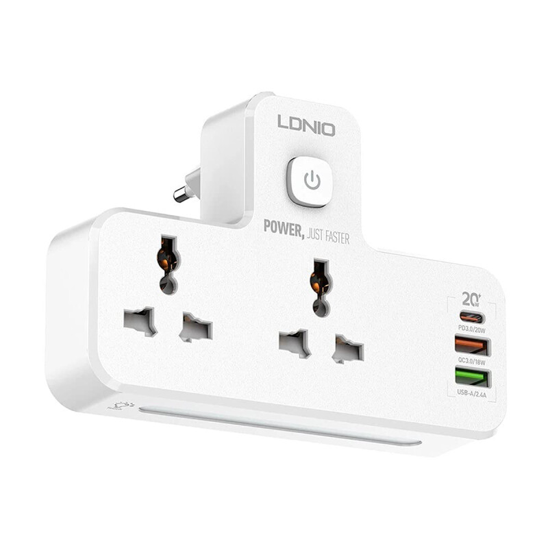 Сетевой фильтр Ldnio Universal SC2311 2 розетки, 2хUSB, USB Type-C