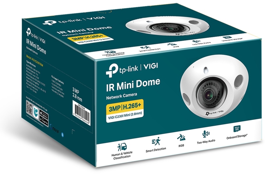 Камера видеонаблюдения TP-Link VIGI C230I Mini(2.8mm)(UN), 3MP, расширение 2304x1296