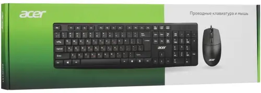 Клавиатура Acer OMW141, черная + мышь