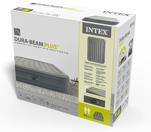 Матрас Intex 64126ND Dura-Beam Plus, 203x152x46 см, насос встроенный